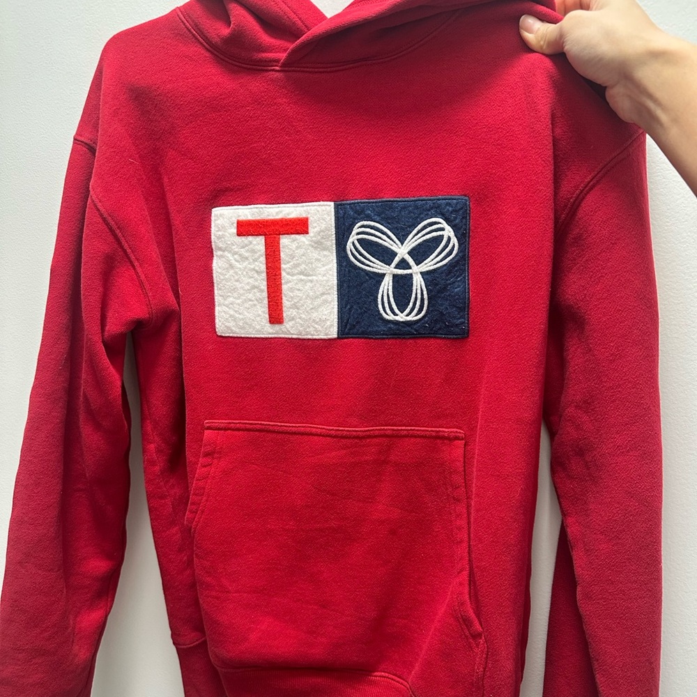 Red TNA Hoodie with Unique Logo from Aritzia